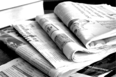 A stack of newspapers